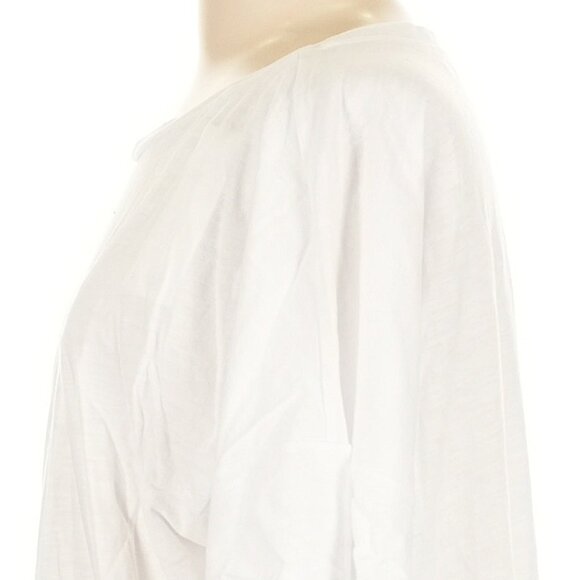 NWT Eileen Fisher White Organic Cotton Jersey Ballet Neck Tie-Waist Top Size XL - Picture 4 of 8